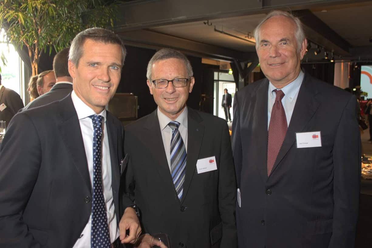 Lukas Gähwiler, CEO, UBS Schweiz; Erich Walser, VRP, Helvetia Schweizerische Versicherungsgesellschaft AG; Ueli Forster, ehemaliger Präsident economiesuisse