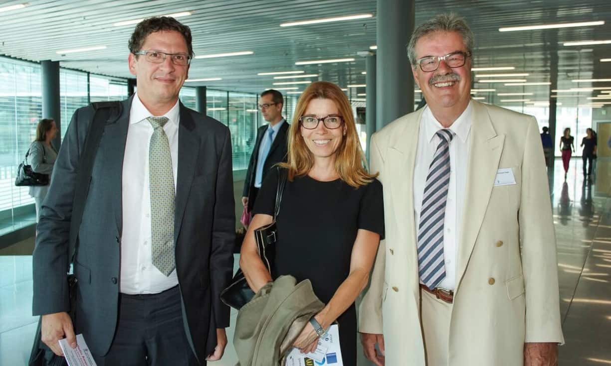 Alexandre Epalle, Secrétaire général, Département de la Securité et de l'Economie, Genf; Olivia Guyot Unger, Head of Legal Department, Fédération des Entreprises Romandes Genève; Pierre-François Unger, alt Staatsratspräsident Genf