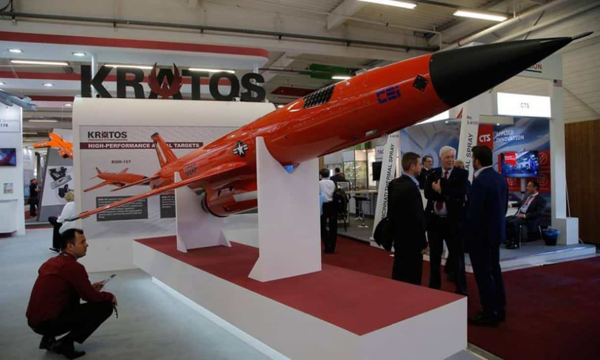 Auch militärische Neuheiten werden in Le Bourget präsentiert. Hier eine Kratos-Drohne.