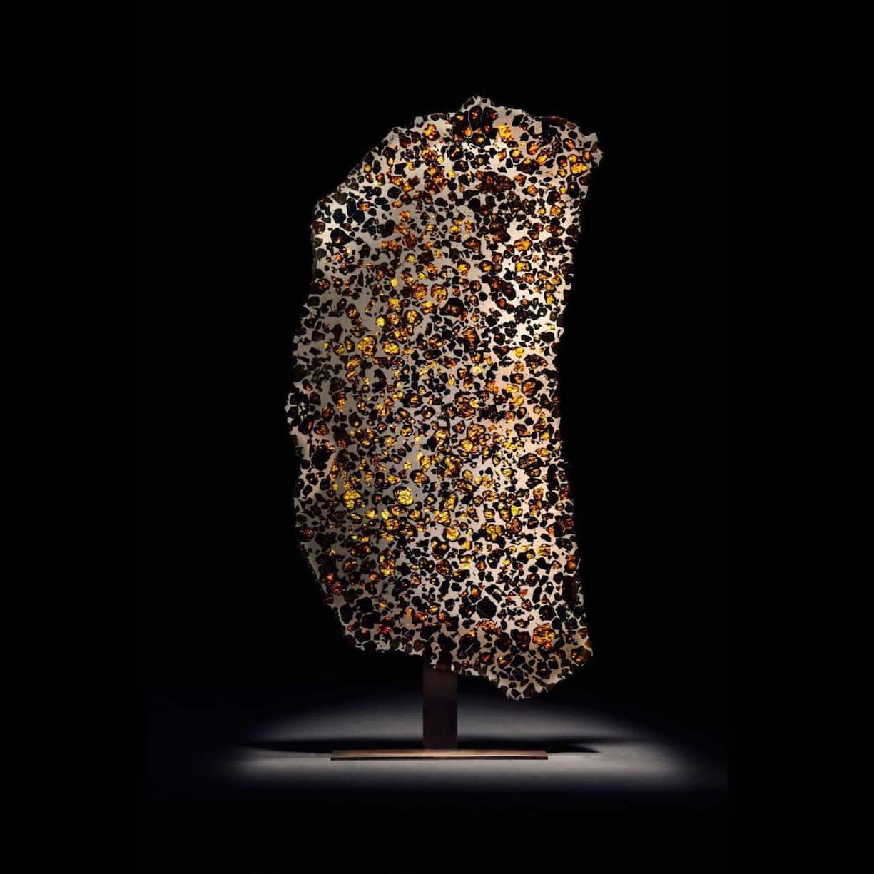 Eine Scheibe des Fukang-Meteoriten.