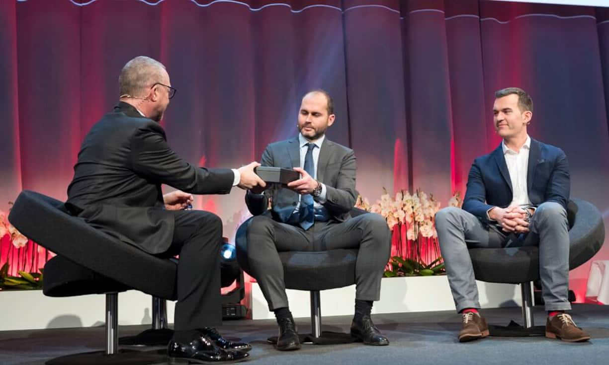 Patrick Rohr, Moderator; Serge Michel,Inhaber und CEO Armin Strom AG; Claude Greisler, Direktor Manufaktur Armin Strom AG