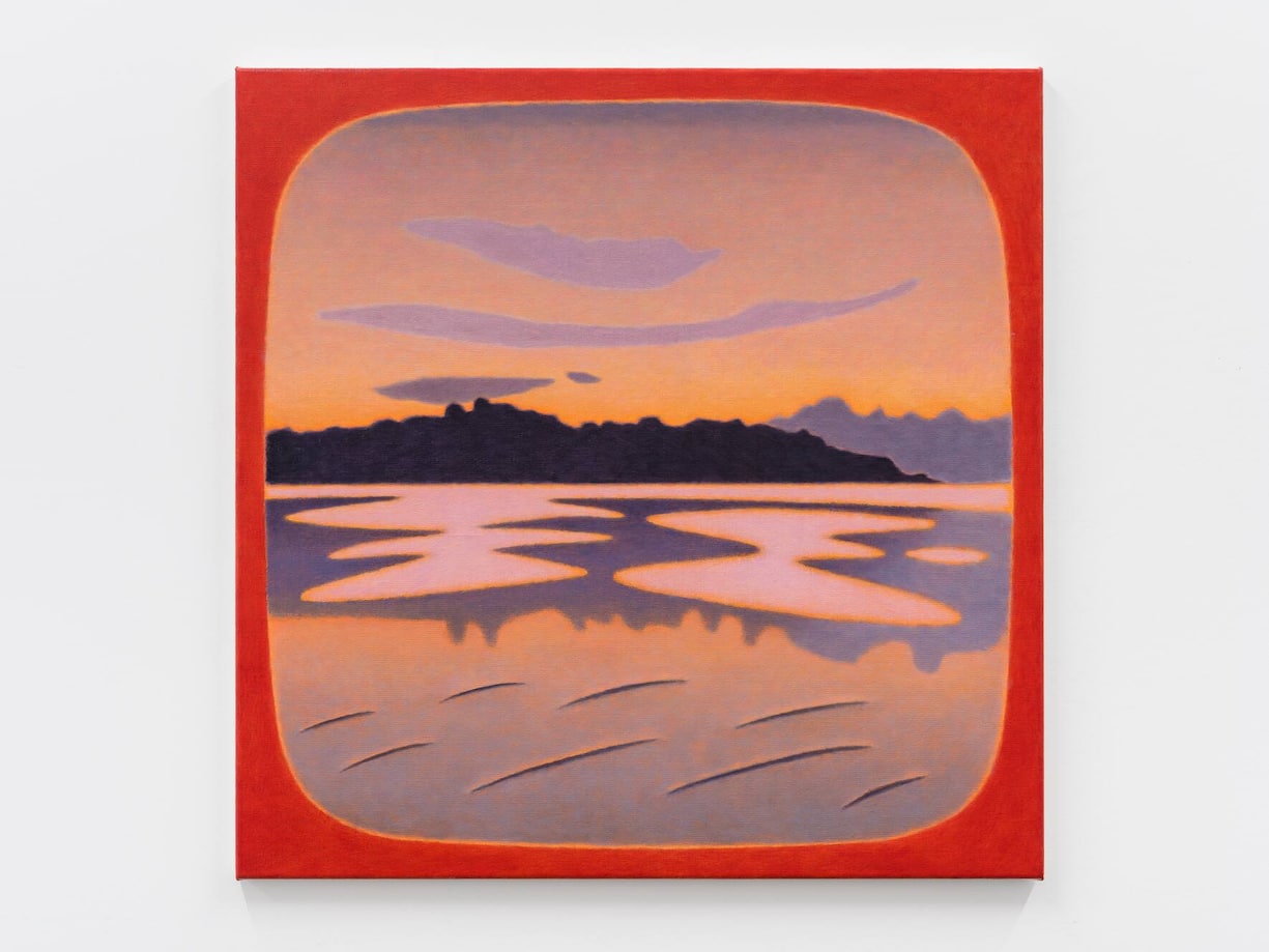 Ästhetisch bestechend: «Ciel orange deux ­risées», 2025; Öl auf Leinwand; 80 × 80 × 2 cm.