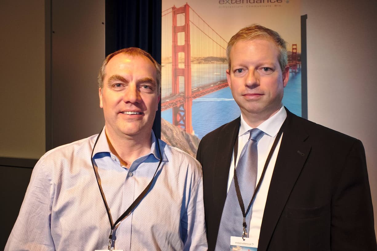 Martin Reese, Owner, Omicia;
Christoph Ebell, Executive Director "Human Brain Project", EPFL (v.l.n.r.)