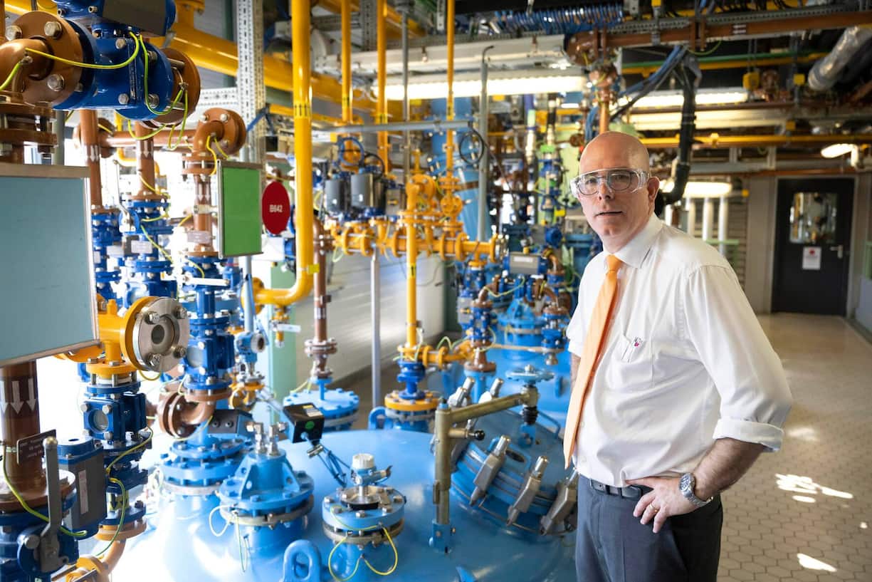 Pressekonferenz der Dottikon ES zum Jahresabschluss 2022 mit CEO Markus Blocher, Dottikon, 31. Mai 2023.