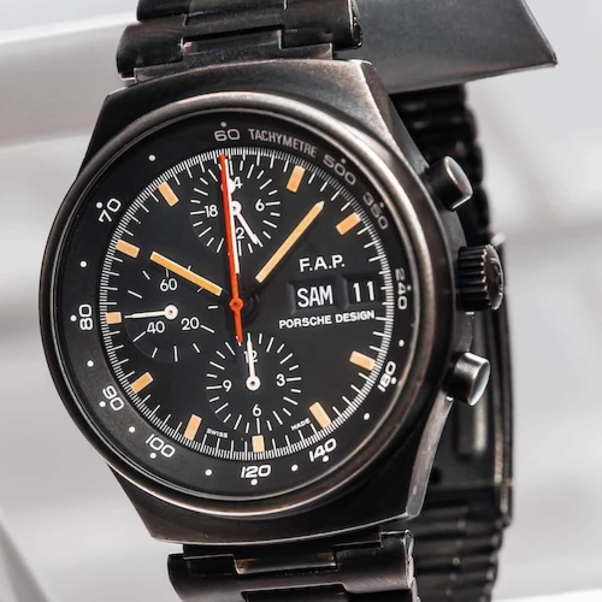 Der Porsche Design Chronograph I war 1972 die erste vollständig schwarze Armbanduhr.