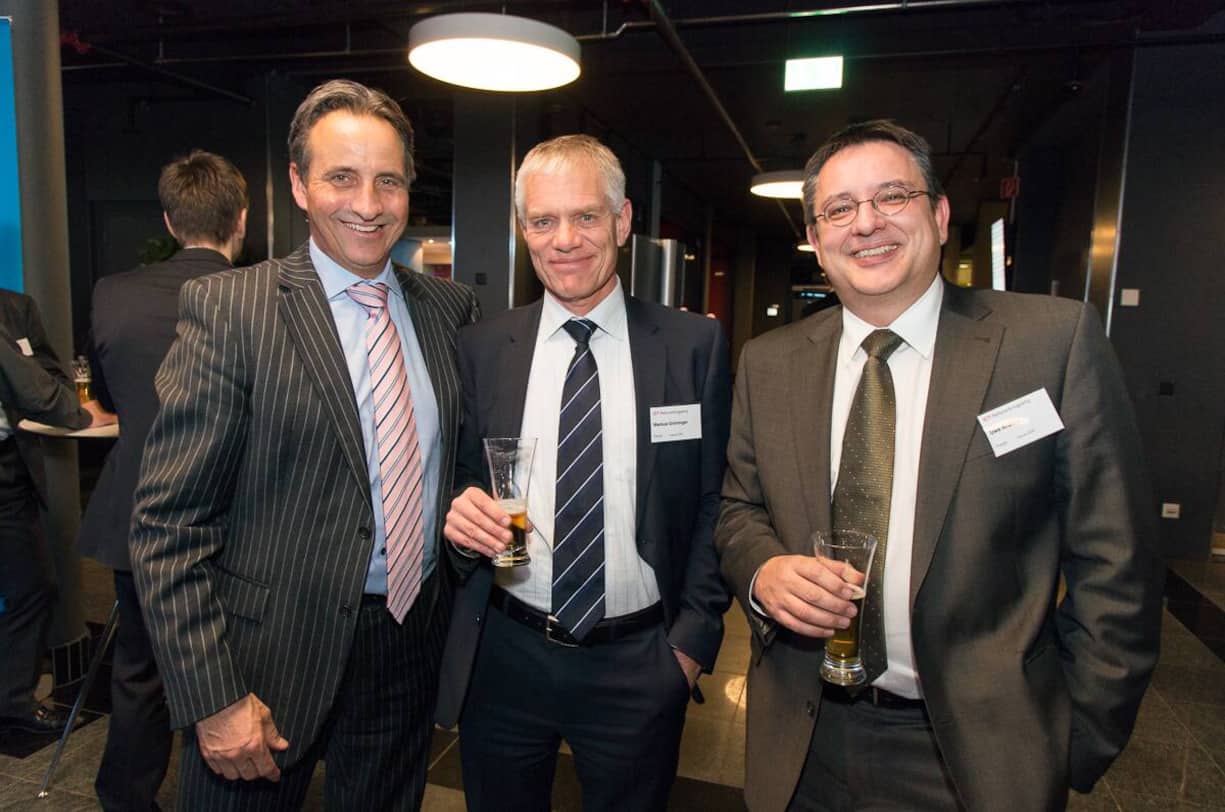 Peter Schöpfer, Member of the Board of Directors, avaloq; Markus Gröninger, CEO b-Source SA; Uwe Krakau, Head of Markets and Clients, b-Source SA