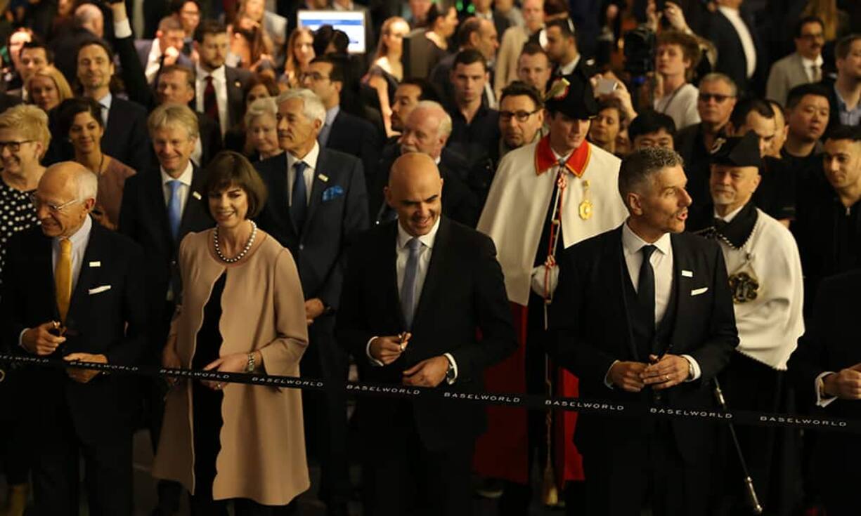 Bundesrat Alain Berset macht der Baselworld 2017 seine Aufwartung.