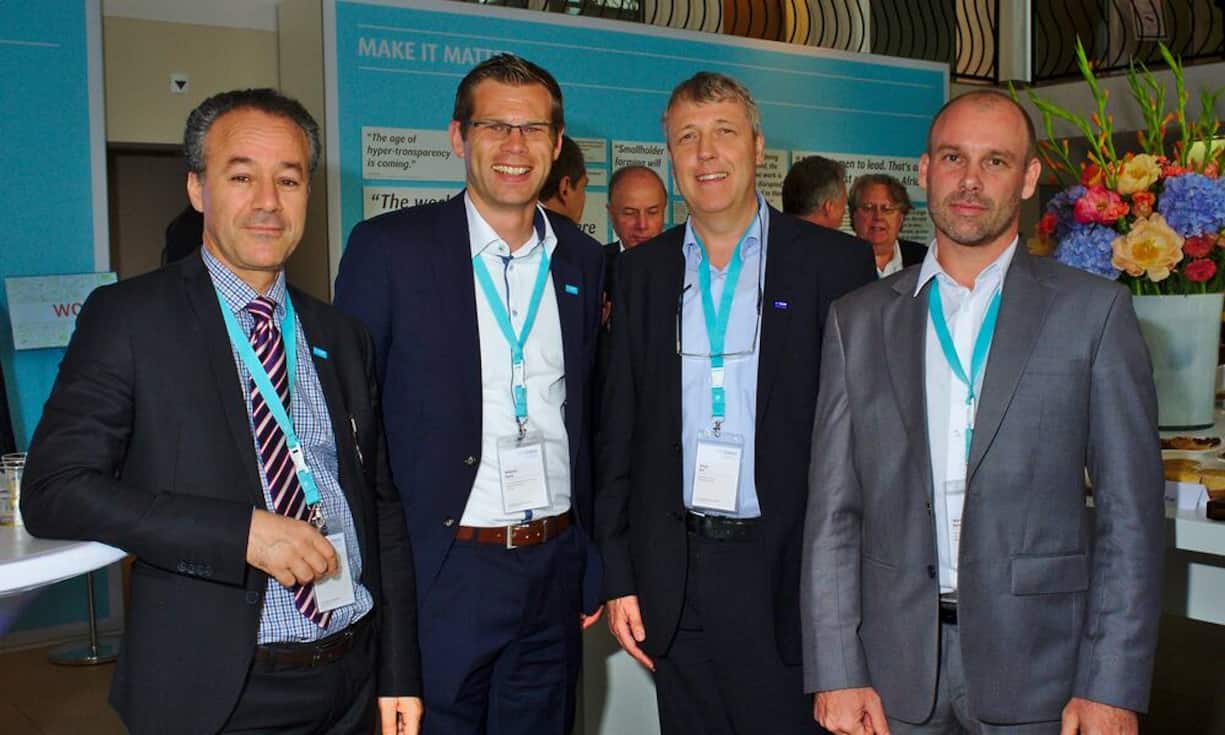 Hassan Elamri, Head of Business Management West and Central Africa, BASF;
Wilfried Baetz, Head of Marketing Crop Protection Africa & Middle East, BASF SE;
Klaus Ruf, Managing Director, BASF Schweiz AG;
Manfred Borer, Country Director Indonesia, Swisscontact