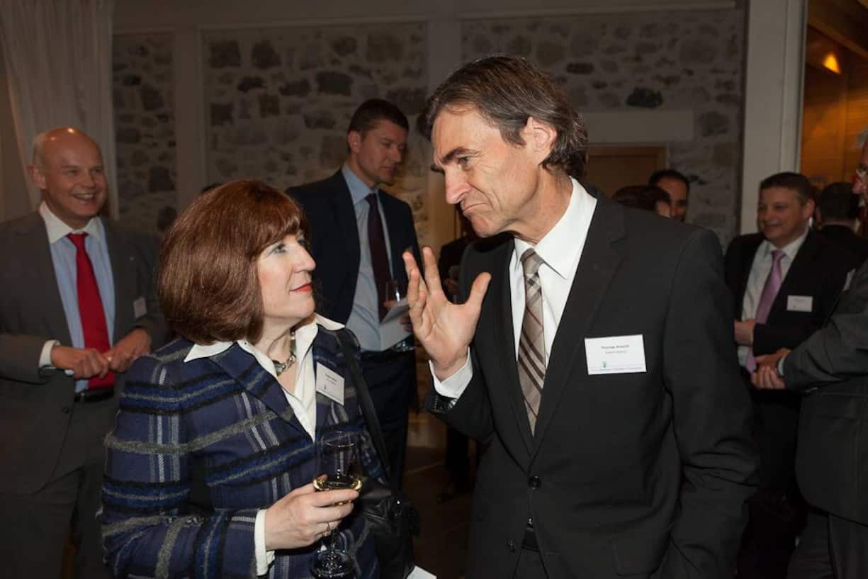 Susan Elbow, Deputy Chief of Mission, US Embassy; Thomas Knecht, Chairman, Knecht Holding