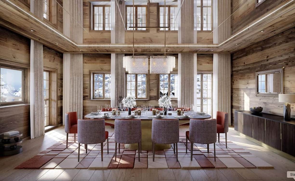 Im Essbereich können die Gäste gehoben dinieren.