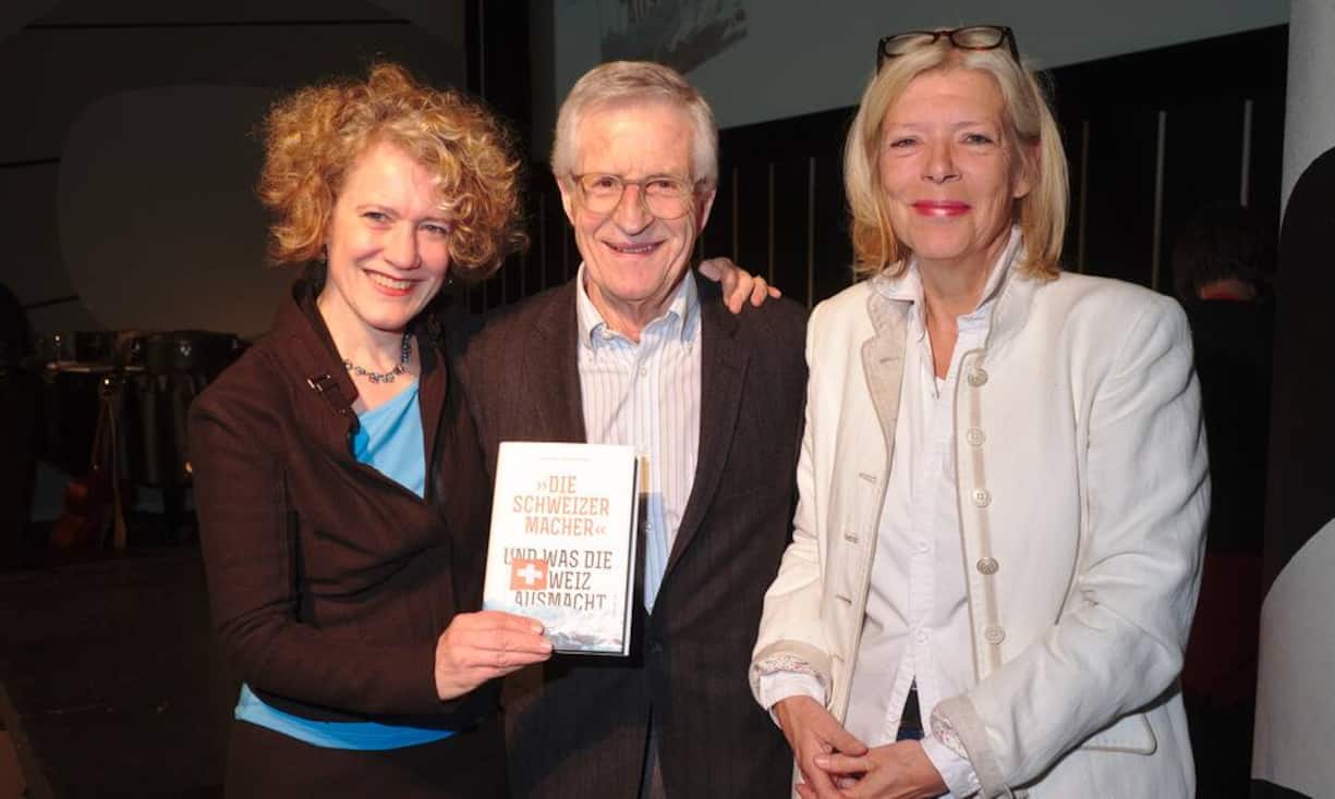 Corine Mauch, Stadtpräsidentin, Zürich;
Rolf Lyssy, Geburtstagskind;
Anne Rüffer, Verlegerin