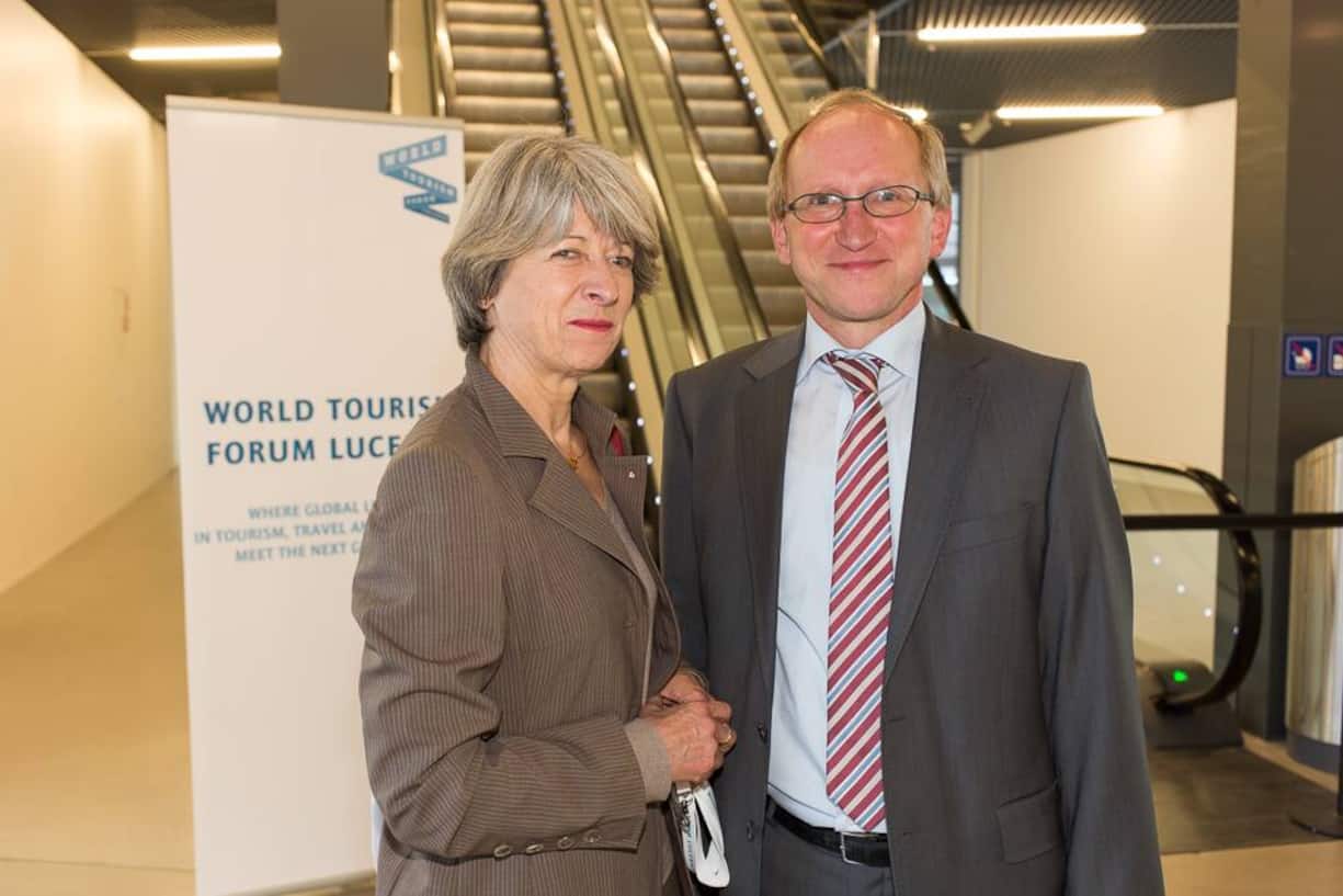 Annemarie Huber-Hotz, President, Swiss Red Cross; markus Hodel, Headmaster, Lucerne University of Applied Sciences and Arts