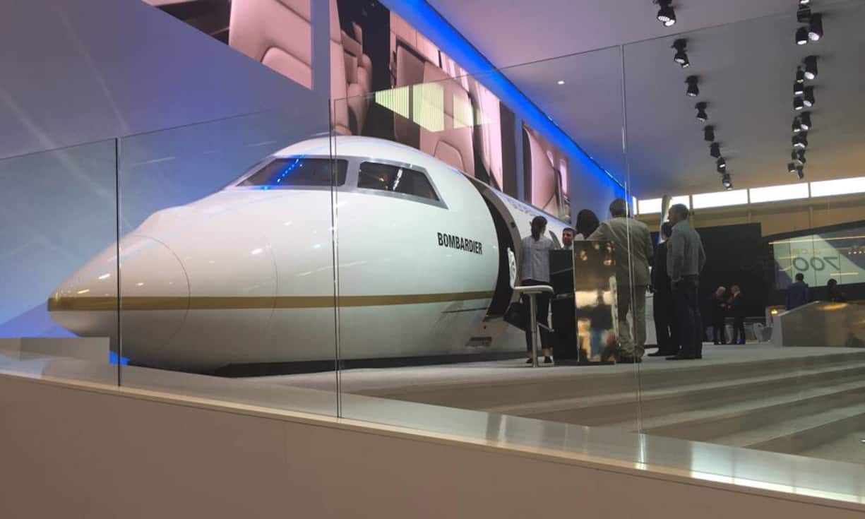 Von der Global 7000 ist indes auch in diesem Jahr erst ein 1:1-Modell des Rumpfes anzuschauen.
