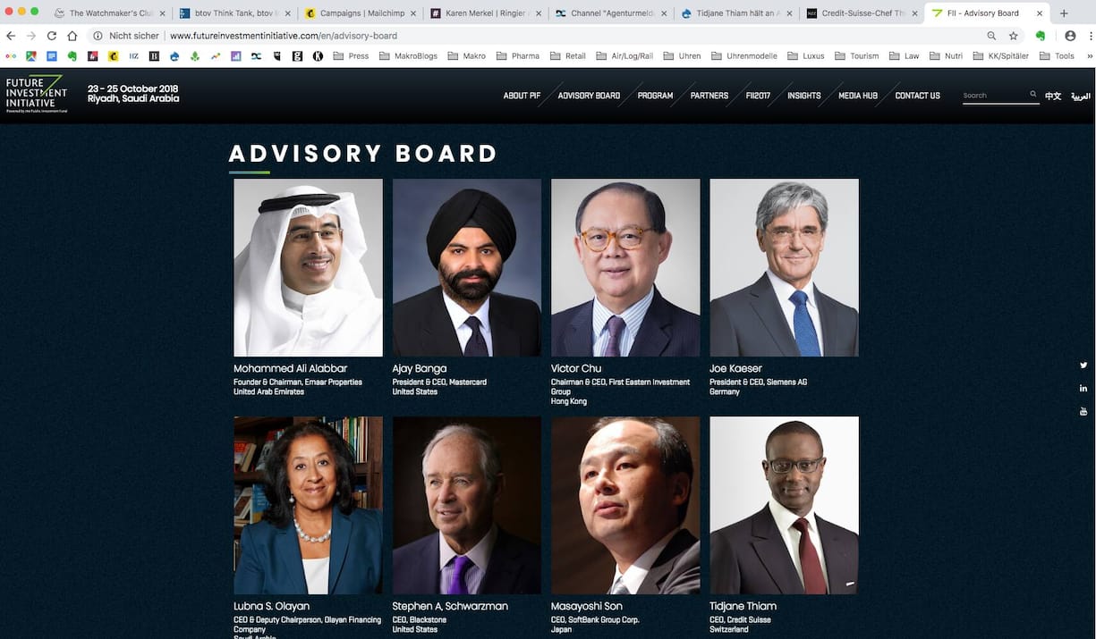 Screenshot von der FII-Webseite.