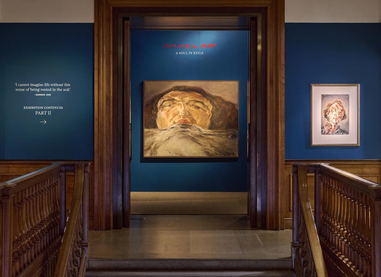 Ausstellung zum Werk des syrischen Malers Marwan bei Christie’s in London.