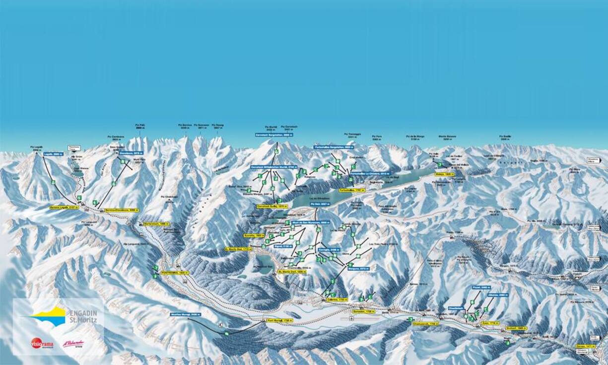 Nicht nur Bob oder Langlauf, auch alpines Skifahren ist in St. Moritz-Celerina im Angebot: Für 162,8 Kilometer kostet der Tagespass 73 Franken – oder umgerechnet 45 Rappen pro Kilometer.