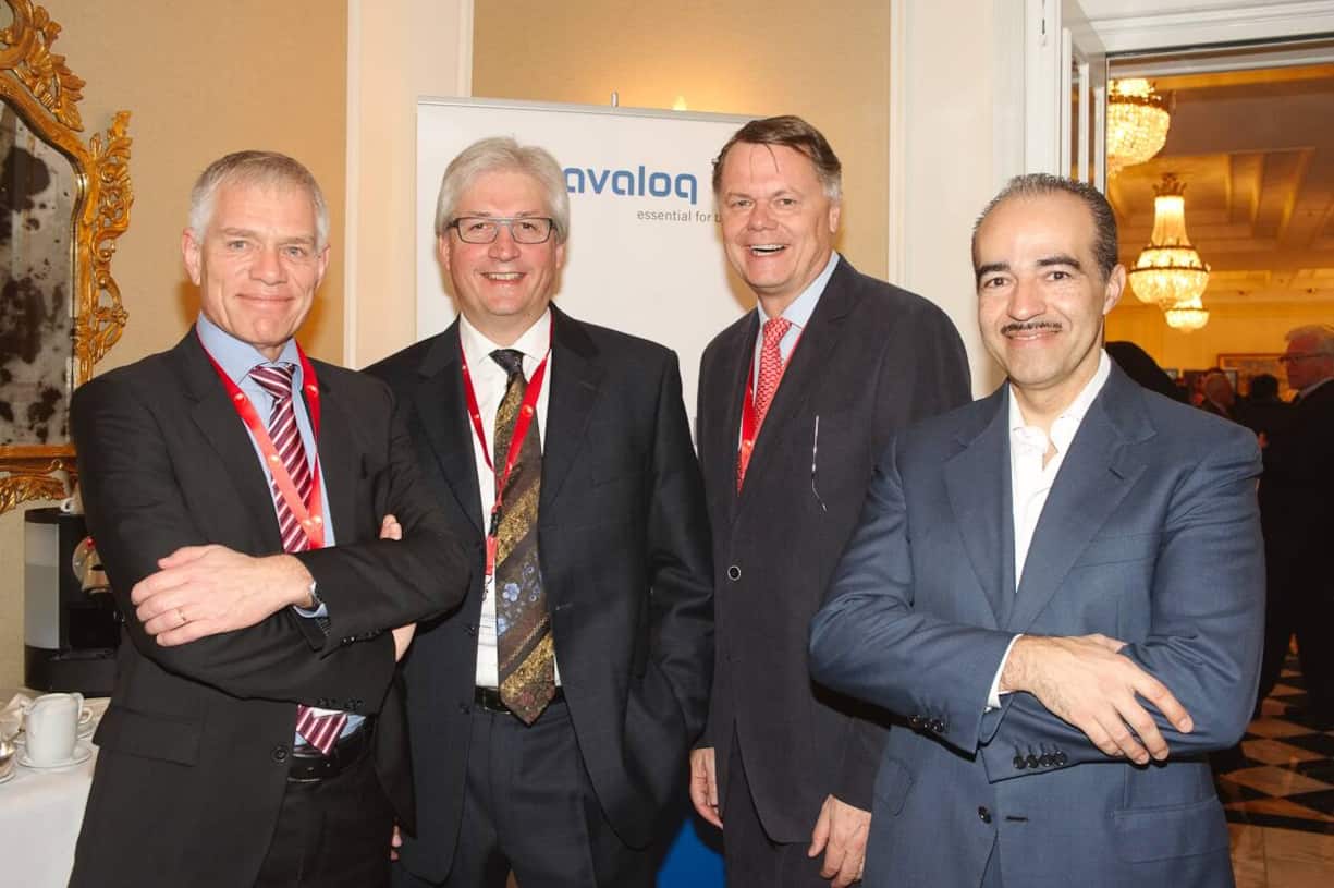 Markus Gröninger, CEO, B-Source; Urs Monstein, CIO, Bank Julius Bär & Co AG; Andreas Krebs, Aufsichtsratsvorsitzender, Merz GmbH & Co. KGaA; Francisco Fernandez, CEO, Avaloq Evolution AG