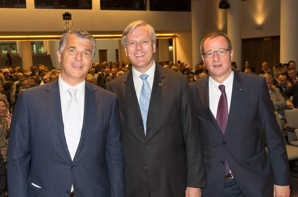 Sergio P. Ermotti, Group CEO UBS ; Christoph Franz, Vorstandsvorsitzender Deutsche Lufthansa Ag; Toni Schönenberger, CEO Wolfsberg