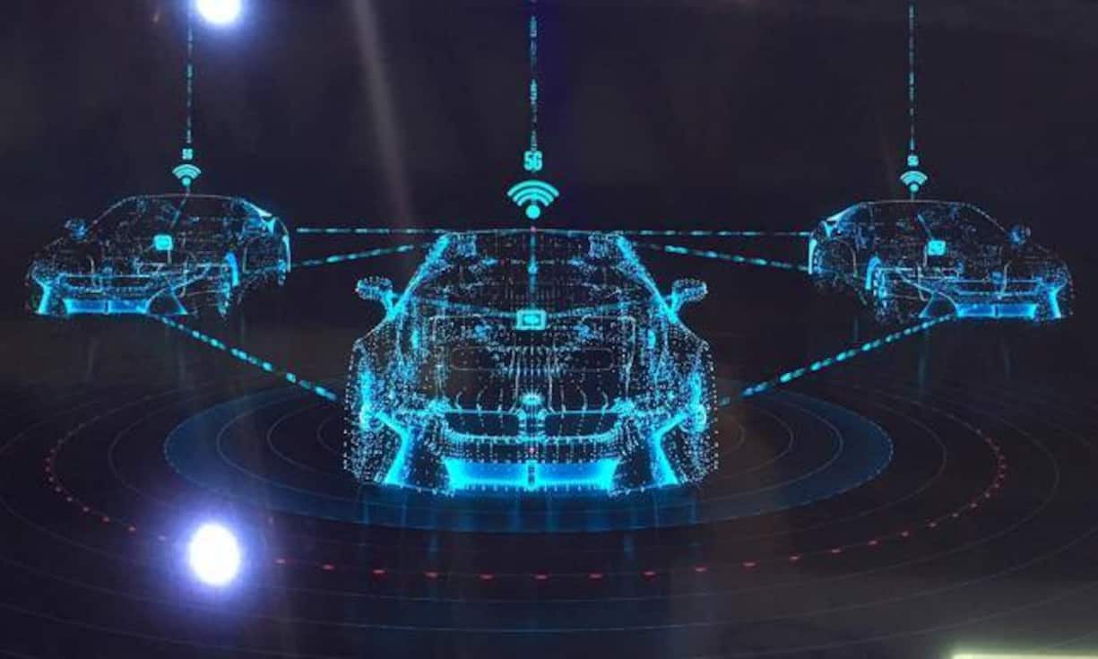 Die Connected-Car-Simulation von BMW in Kooperation mit Intel und Ericsson. BMW ist das erste Mal am MWC.