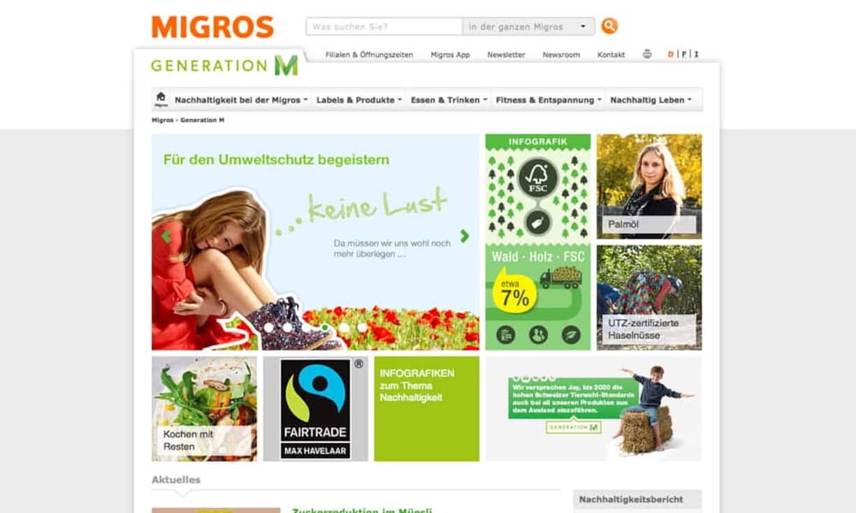 Platz 1: MigrosPunktzahl: 50,7 von 80 (Vorjahr: Platz 8)