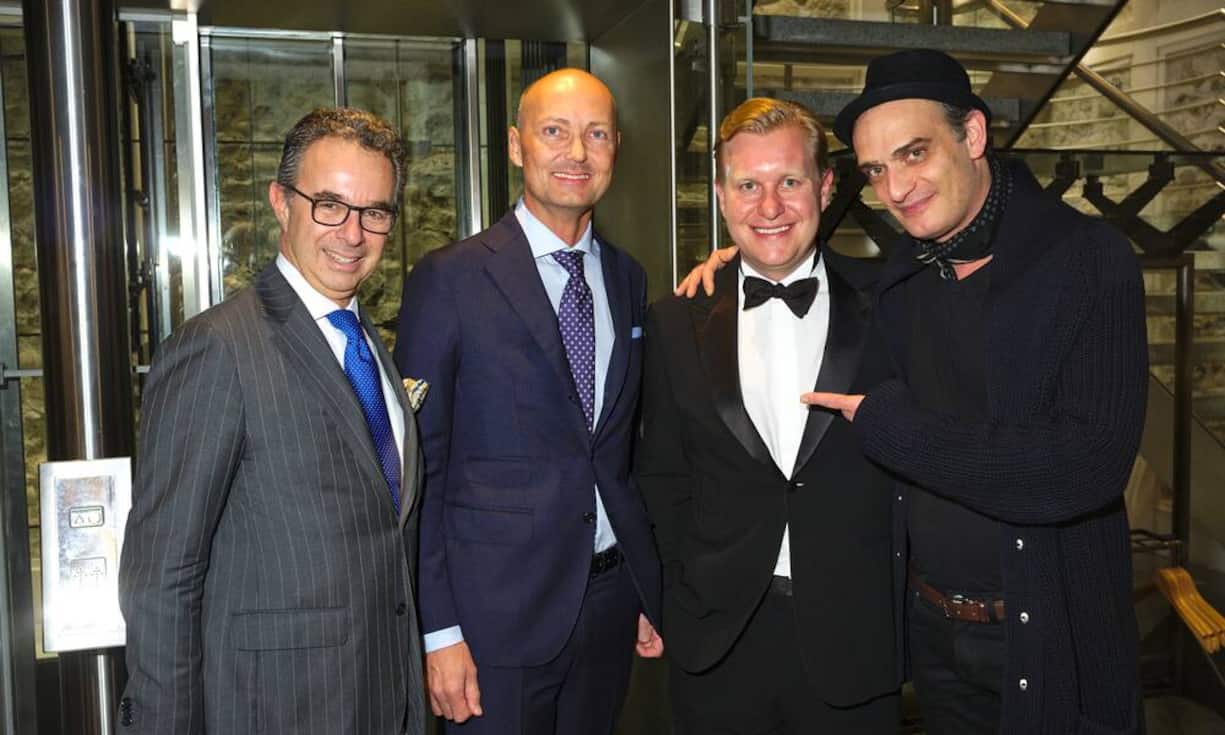 Jan E. Brucker, General Manager, Widder Hotel;
Magnus Hartog-Holm, Schwedischer Botschafter in der Schweiz;
Johan Mannerberg, Private Banker, Nordea Bank & Master of Ceremony;
Anatol Taubman, Schauspieler (v.l.)