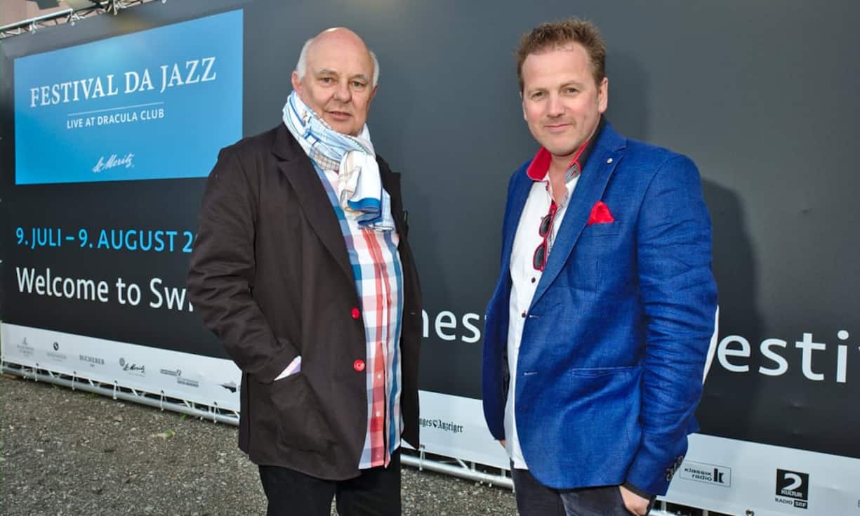 Rolf Sachs, Präsident Dracula-Club;
Christian Jott Jenny, Gründer, Festival da Jazz, St.Moritz