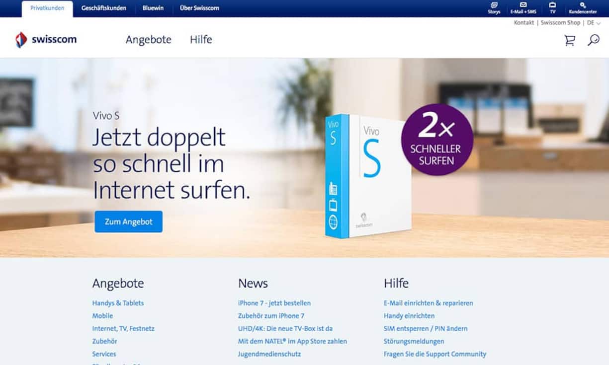 Platz 2: SwisscomPunktzahl: 72,6 von 100 (Vorjahr: Platz 1)