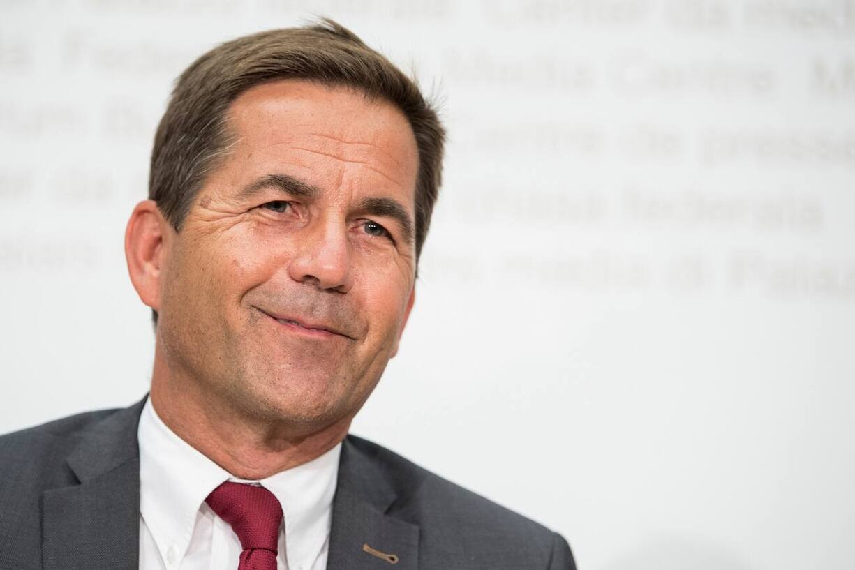 Bundskanzler Walter Thurnherr spricht an einer Medienkonferenz ueber die Elektronische Stimmabgabe, E-Voting, am Mittwoch, 27. Juni 2018 in Bern. (KEYSTONE/Peter Schneider)