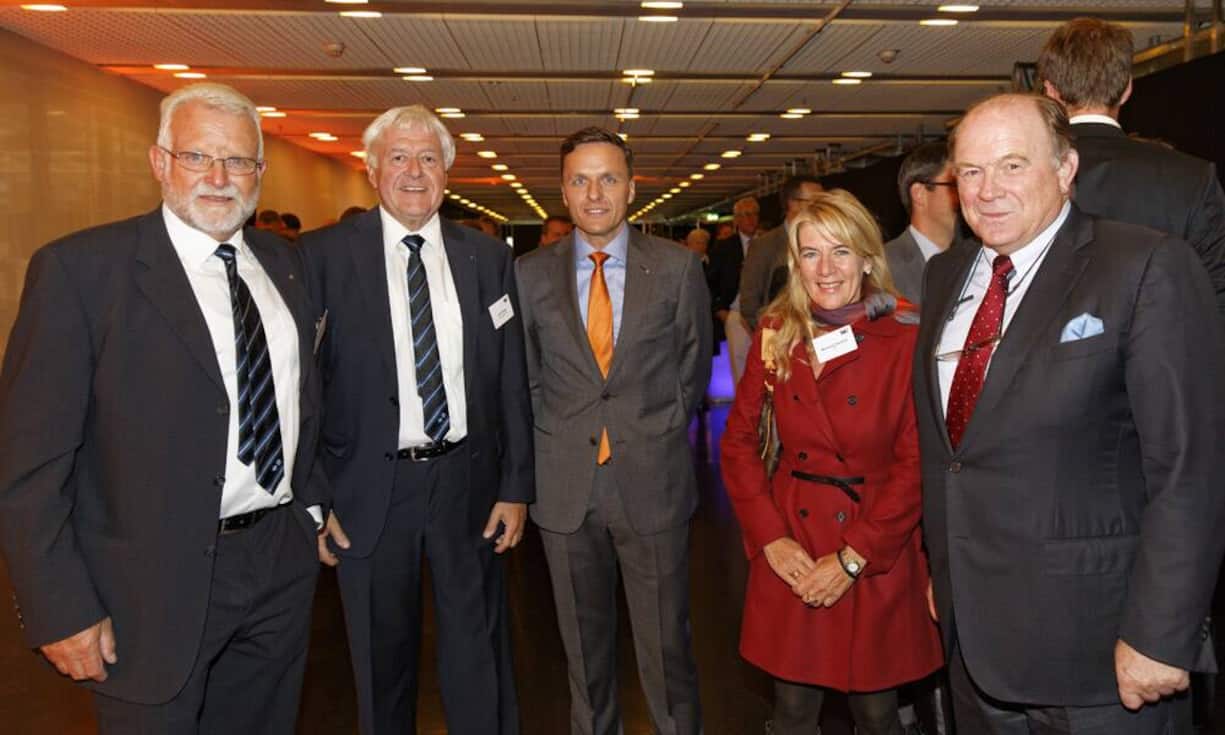 v.l.n.r. Thomas H. Rüegg, Rudolf Ziegler; Baumann Federn AG, Andreas Gerber; Leiter KMU-Geschäft Region Zürich Credit Suisse, Marianne Fassbind; Wirtschaftsredaktorin SRF, Walter B. Kielholz, CS