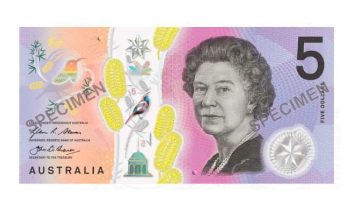 Die Königin ist auch auf einer weiteren nominierten Banknote zu sehen: dem australischen 5-Dollar-Schein.