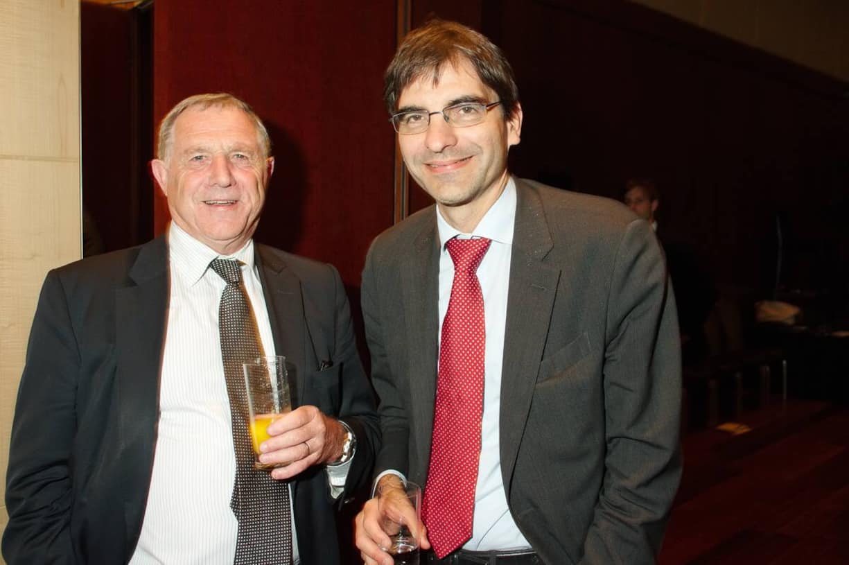 David Syz, ehemaliger SECO-Direktor und jetzt Dok-Filmer; Aymo Brunetti, Professor für Wirtschaftspolitik, Uni Bern