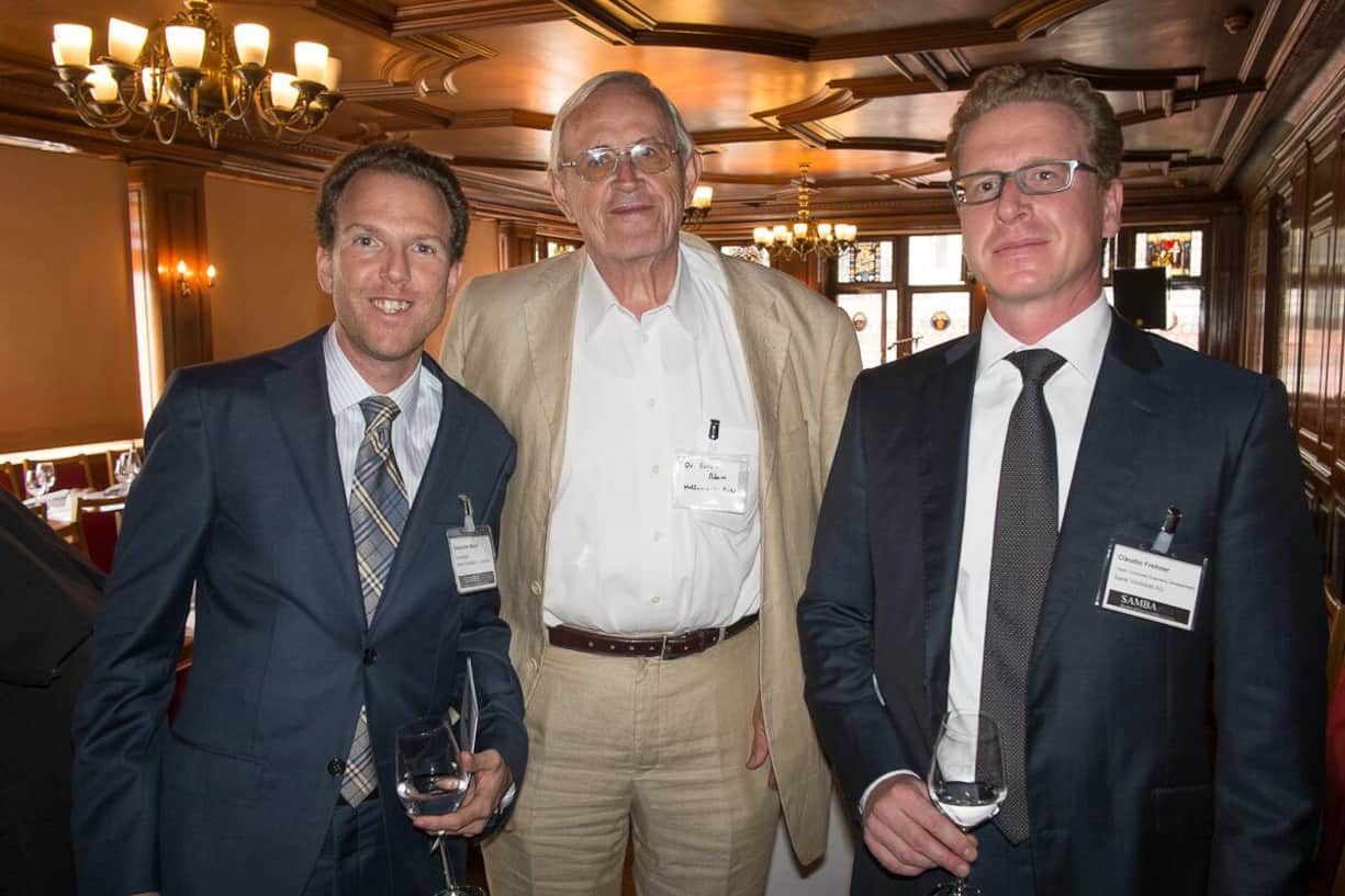 Alexander Manz, Consultant, Swiss Hospitality Collection; Eric Adam, F. Hoffmann-La Roche; Claudio Frehner, Head Corporate Business Development, Bank Vontobel AG