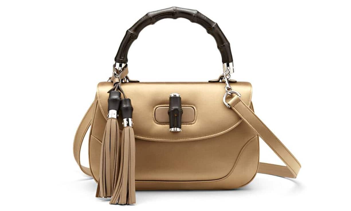 Gucci Tasche: New Bamboo, Special Edition in goldenem Duchesse, Preis auf Anfrage.