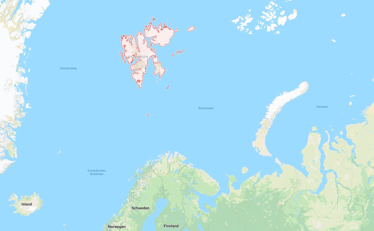Spitzbergen auf Google Maps
