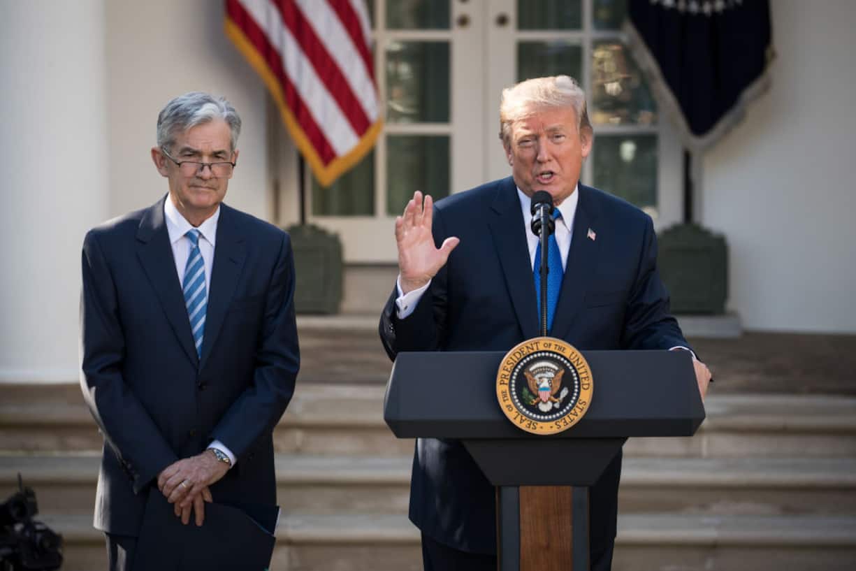 Jerome Powell und Donald Trump