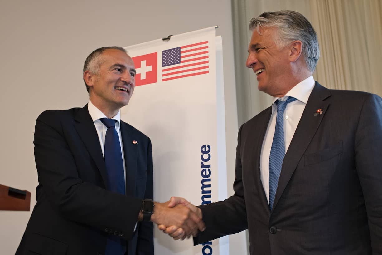 Silvio Napoli, Schindler AG, neuer Präsident AMCHAM ab 2019;Sergio Ermotti, UBS, abtretender Präsident AMCHAM