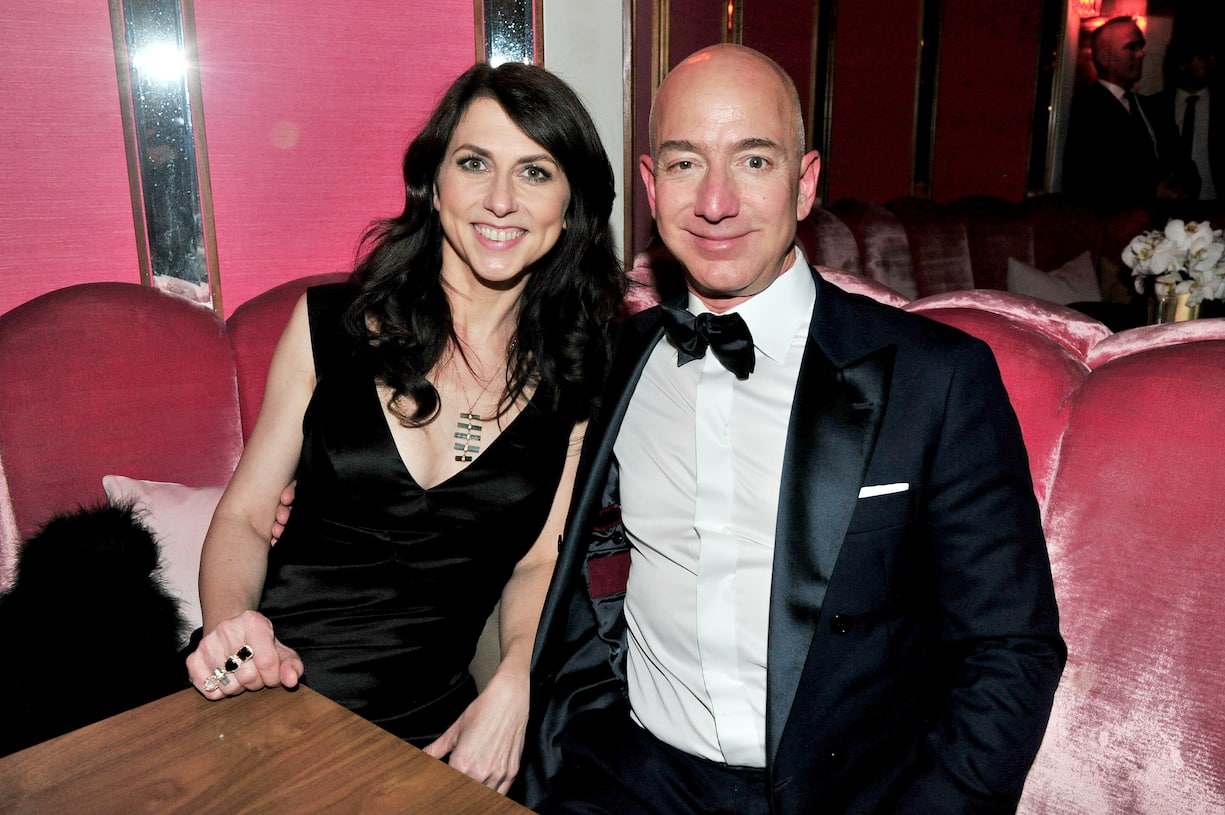 WEST HOLLYWOOD, CA - FEBRUARY 26:  (L-R) CEO of Amazon Jeff Bezos and  writer MacKenzie Bezos attend the Amazon Studios Oscar Celebration at Delilah on February 26, 2017 in West Hollywood, California.  (Photo by Jerod Harris/Getty Images)