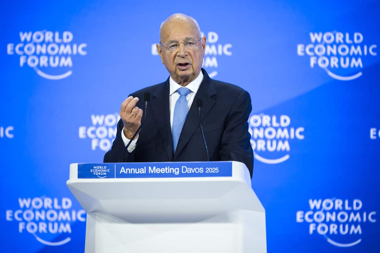 <p>Klaus Schwab beim WEF 2025.</p>