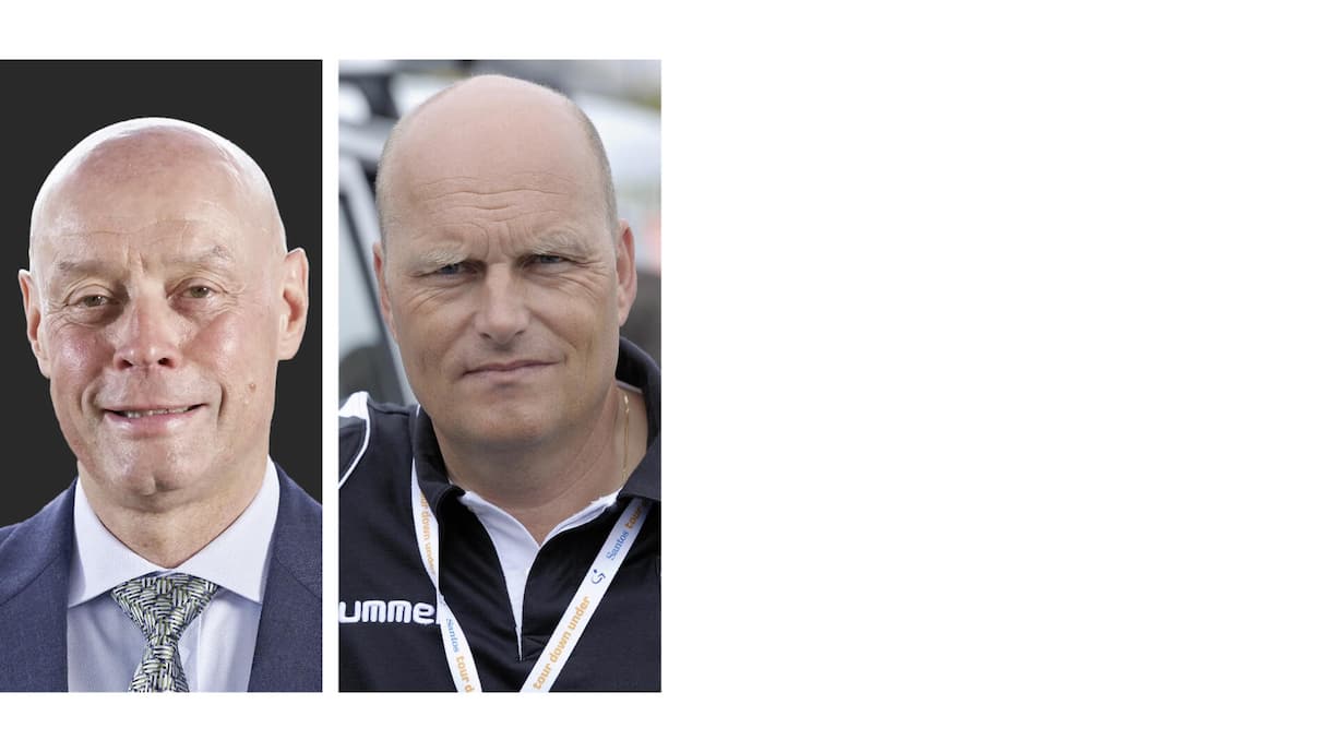 <p>Soren Mose (l.) und Bjarne Riis.</p>