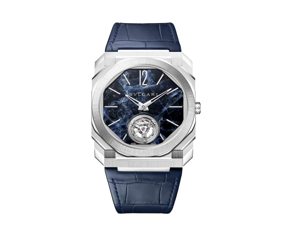 <p>Neuheit: Bulgari Octo Finissimo mit Zifferblatt aus blauem Marmor.</p>