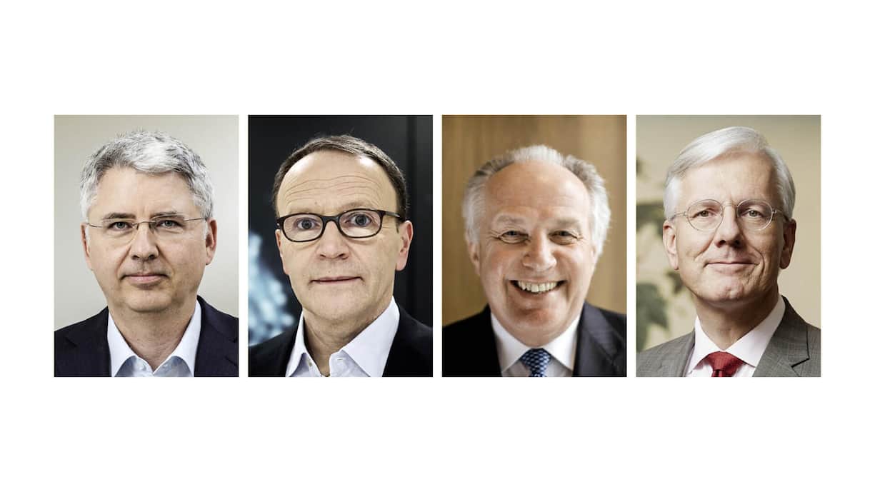 <p>Severin Schwan, Mark Schneider, Franz Humer, Christoph Franz (v.l.).</p>