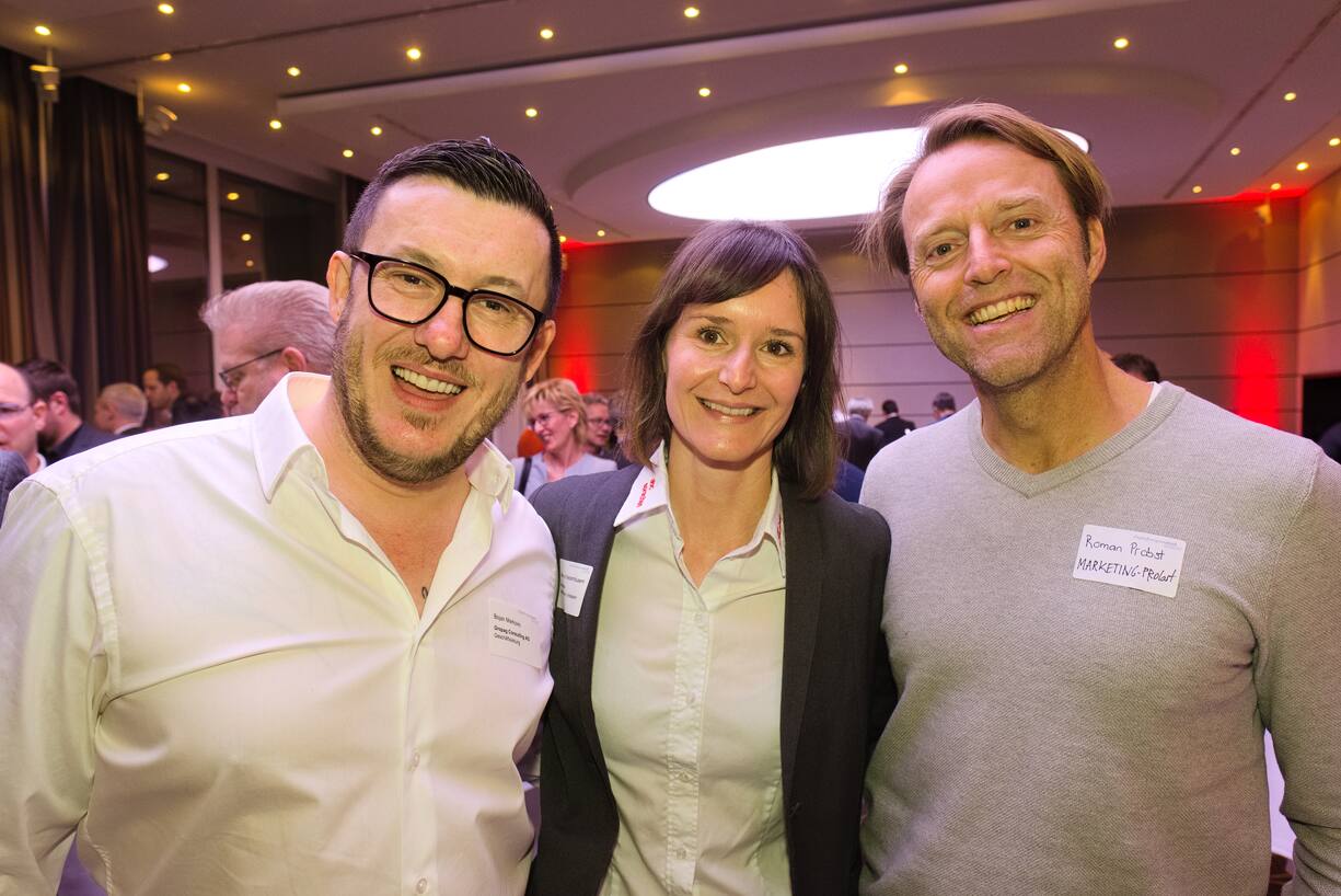 Bojan Markovic, Geschäftsleitung, Gropag Consulting AG;Isabelle von Niederhäusern, Inhaberin, abc sprachen;Roman Probst, Inhaber, Maketing-Probst