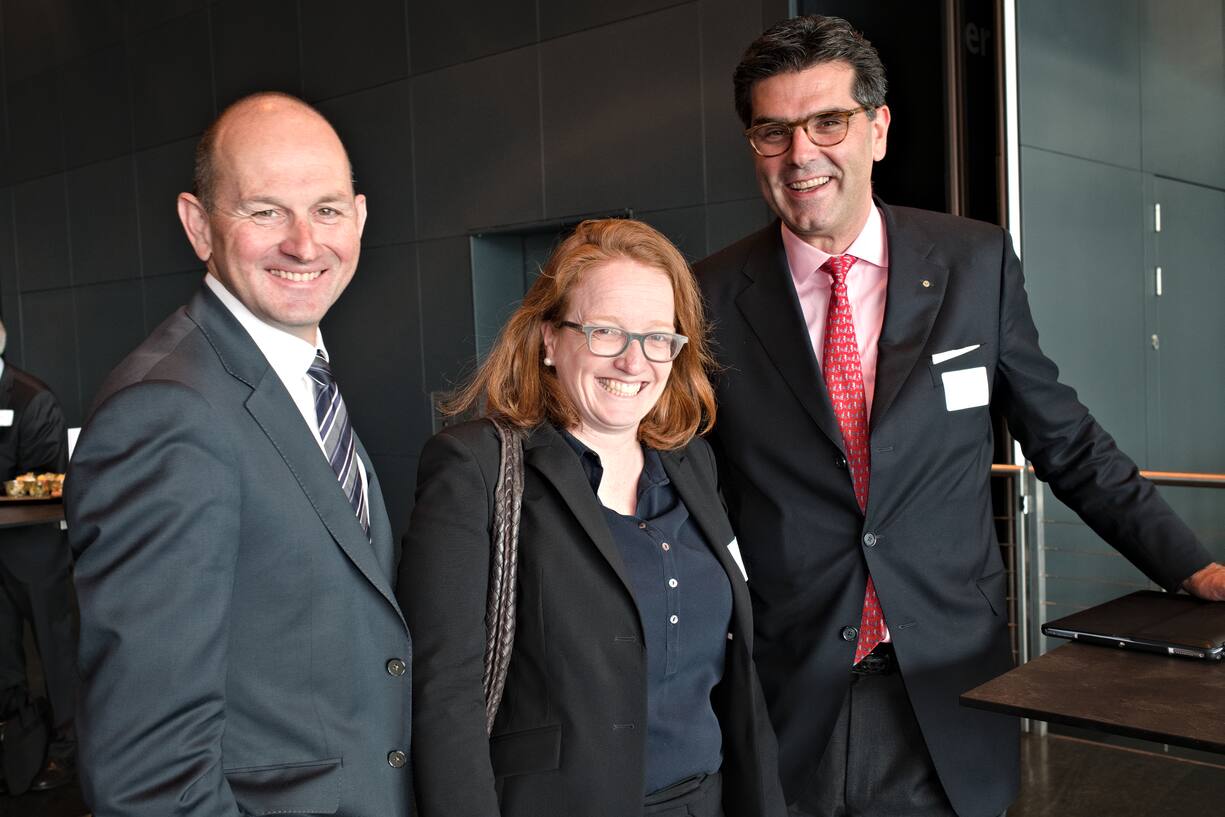 Christof Reichmuth, Verwaltungsratspräsident, Reichmuth & Co. AG; Barbara Vannotti, Vorsitzende der Geschäftsleitung, Banque Cramer & Cie AG; Veit de Maddalena, Präsident des Verwaltungsrates, Bellevue Group