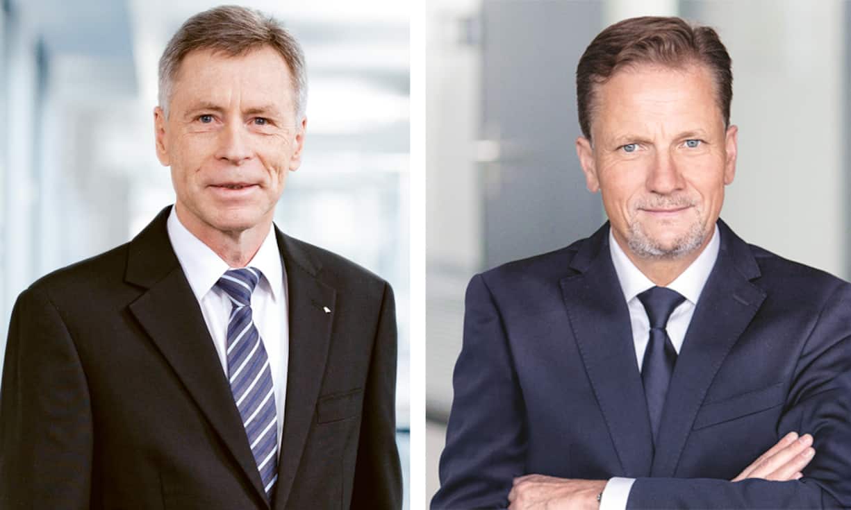 Ulrich Hurni (links), Briefchef, und Dieter Bambauer, Paketchef bei der Post
