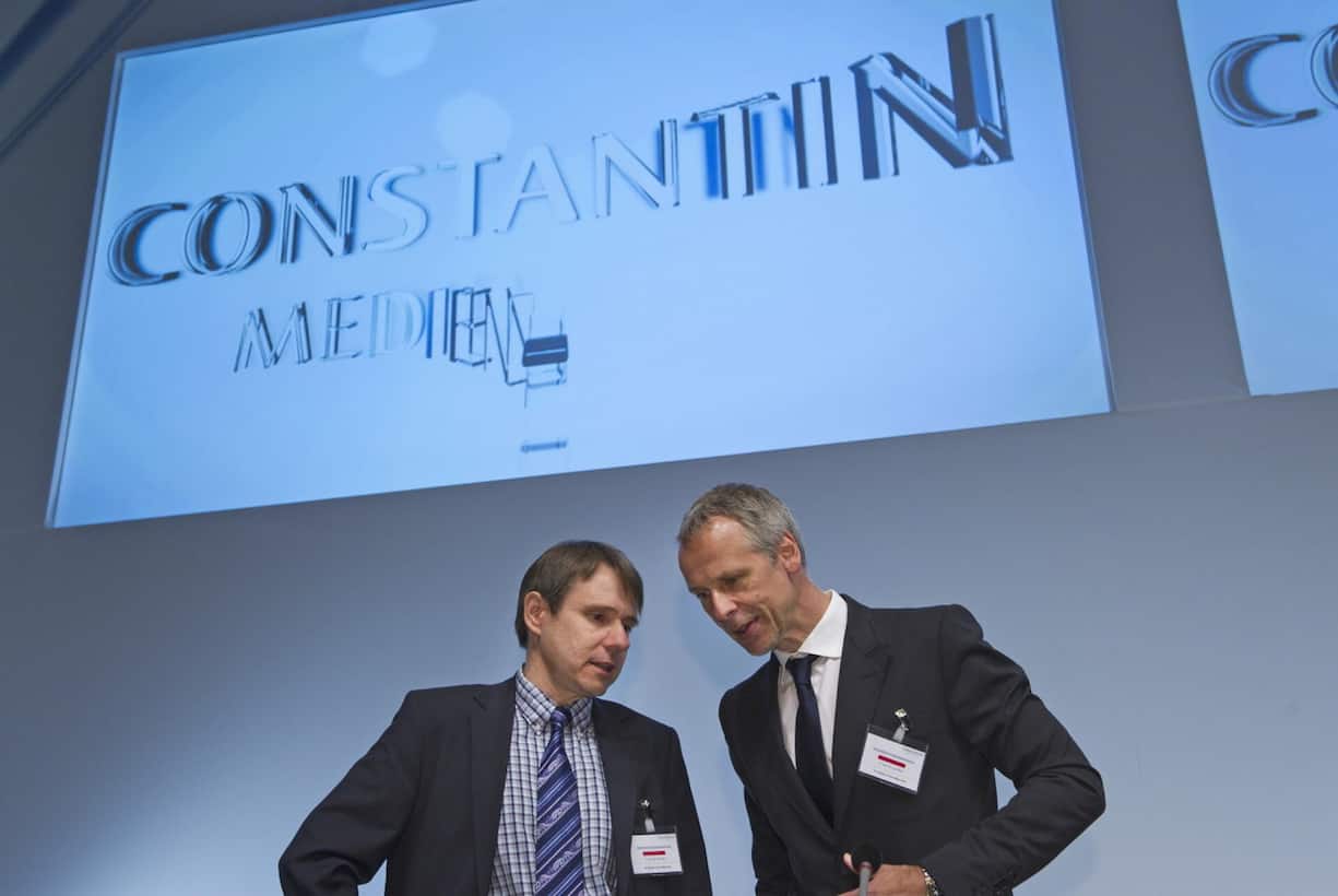 <p>Da arbeiteten sie noch zusammen: Bernhard Burgener (l.) und Fred Kogel, Aufsichtsratsvorsitzender der damaligen Constantin Medien. Später entbrannte zwischen den beiden ein Streit um die Kontrolle, den Burgener letztlich gewann. (Archivbild 2011)</p>