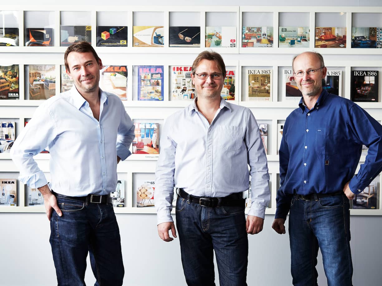 v. l. n. r. Jonas, Mathias und Peter Kamprad