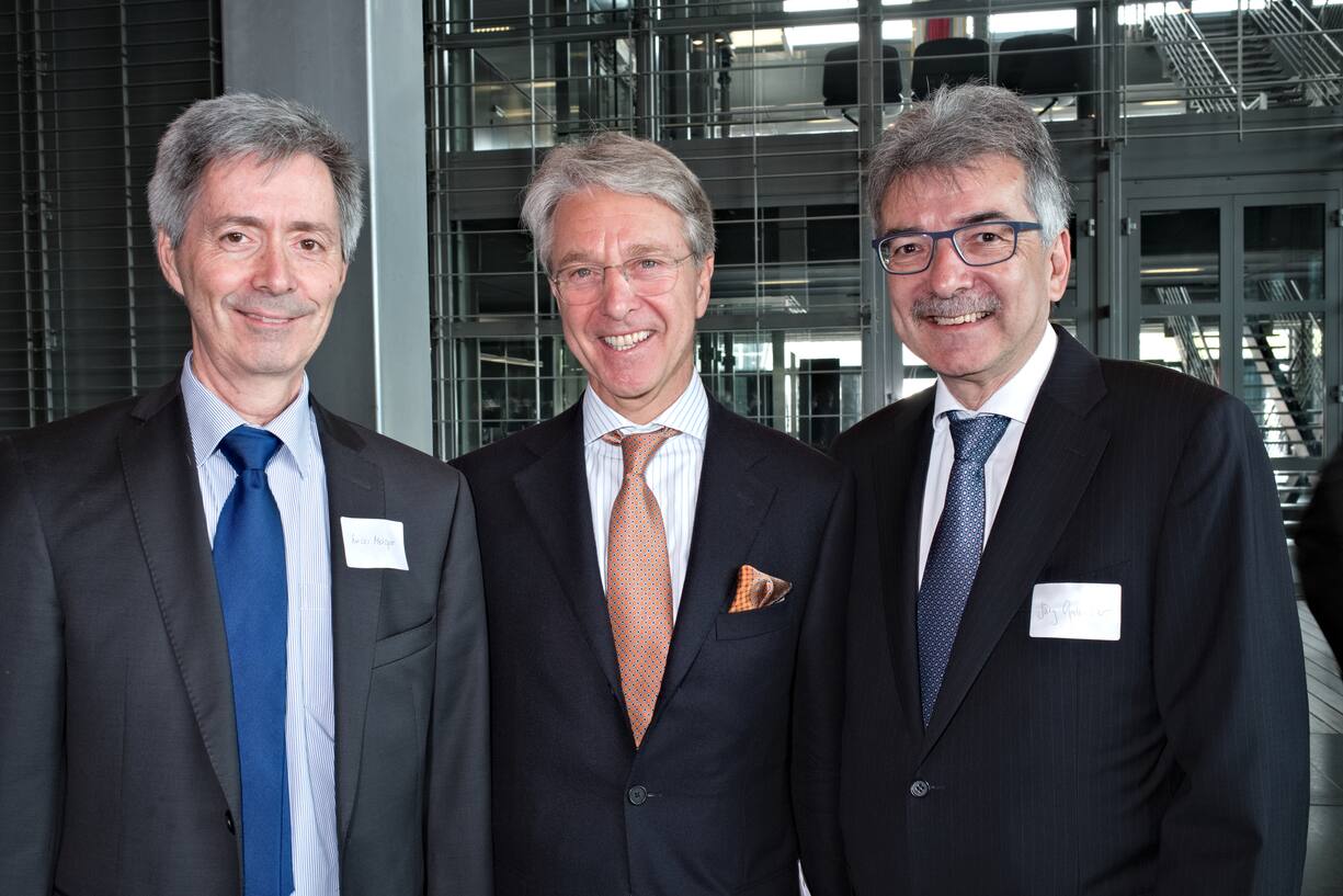 Lucas Metzger, Stv. Geschäftsführer, esisuisse; Herbert Scheidt, Präsident, Schweizerische Bankiervereinigung; Jürg Gutzwiller, Präsident, Verband Schweizer Regionalbanken