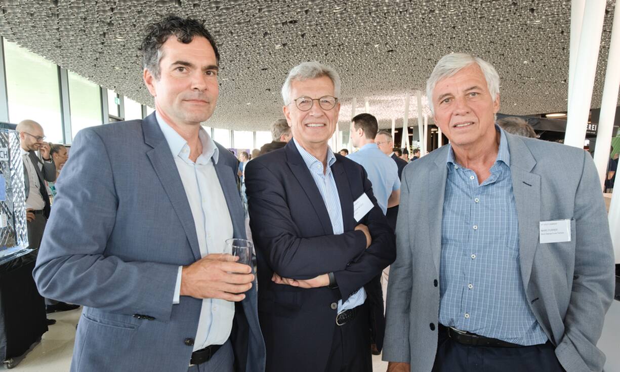 Matthias Hürlimann, Bundesamt für Kommunikation; Stephan Netzle, ComCom; Marc Furrer, Monti Stampa Furrer Partners