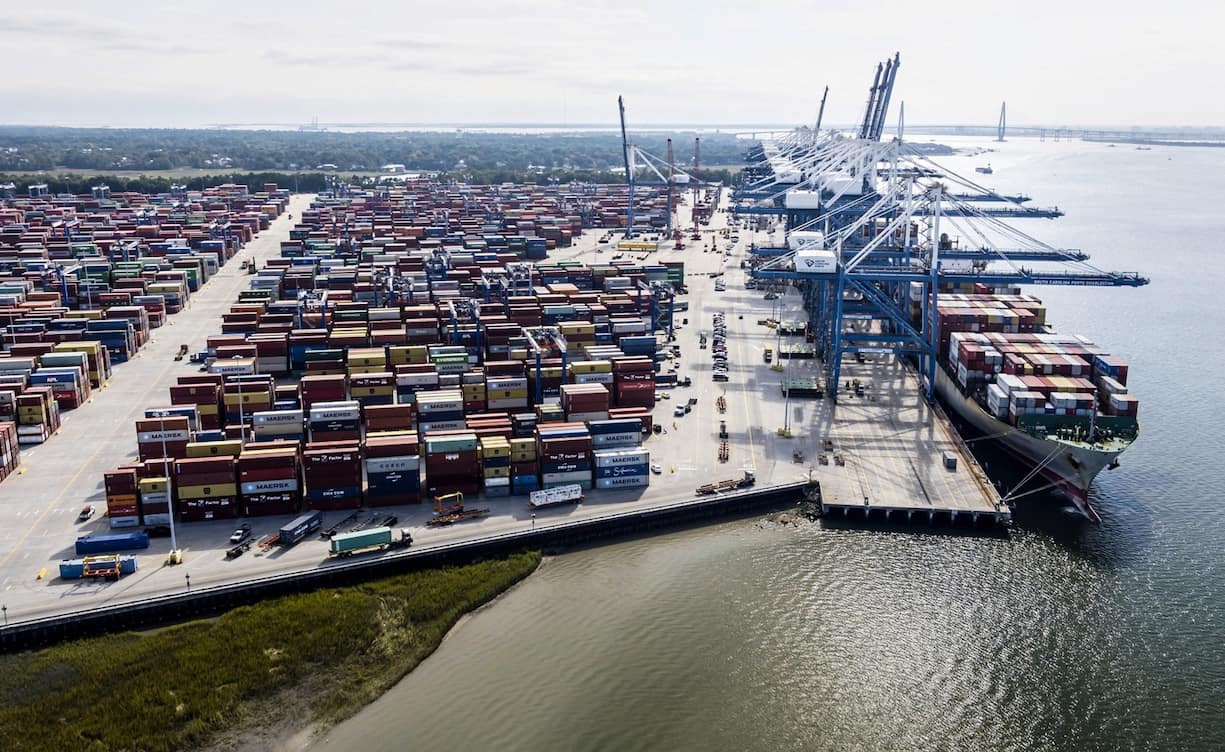 The Port of Charleston in Charleston, South Carolina, U.S., on Wednesday, Nov. 3, 2021. The supply crunch that has dogged the global shipping industry could worsen before it gets better, with new challenges ranging from crew retention to wage inflation. Photographer: Sam Wolfe/Bloomberg