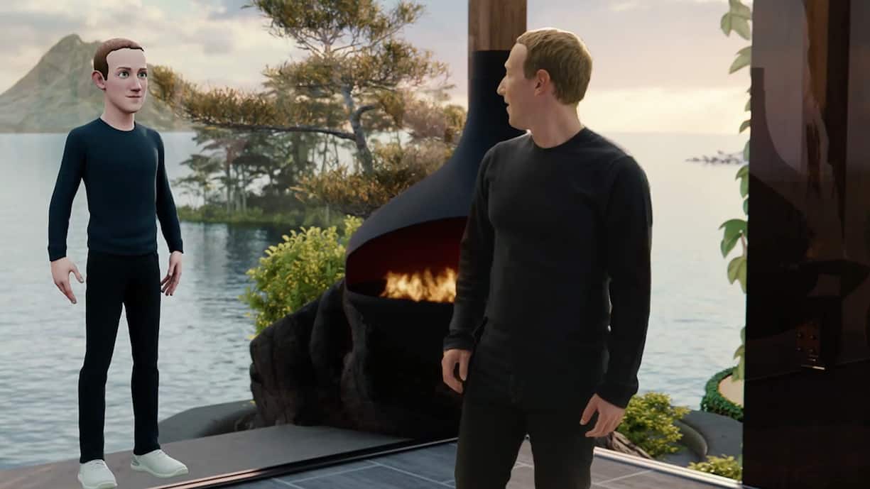 ALL IN Facebook-Gründer Mark Zuckerberg (r., mit seinem Avatar links) setzt alles aufs Metaverse: Letztes Jahr hat er zehn Milliarden investiert und die Firma in Meta umbenannt.